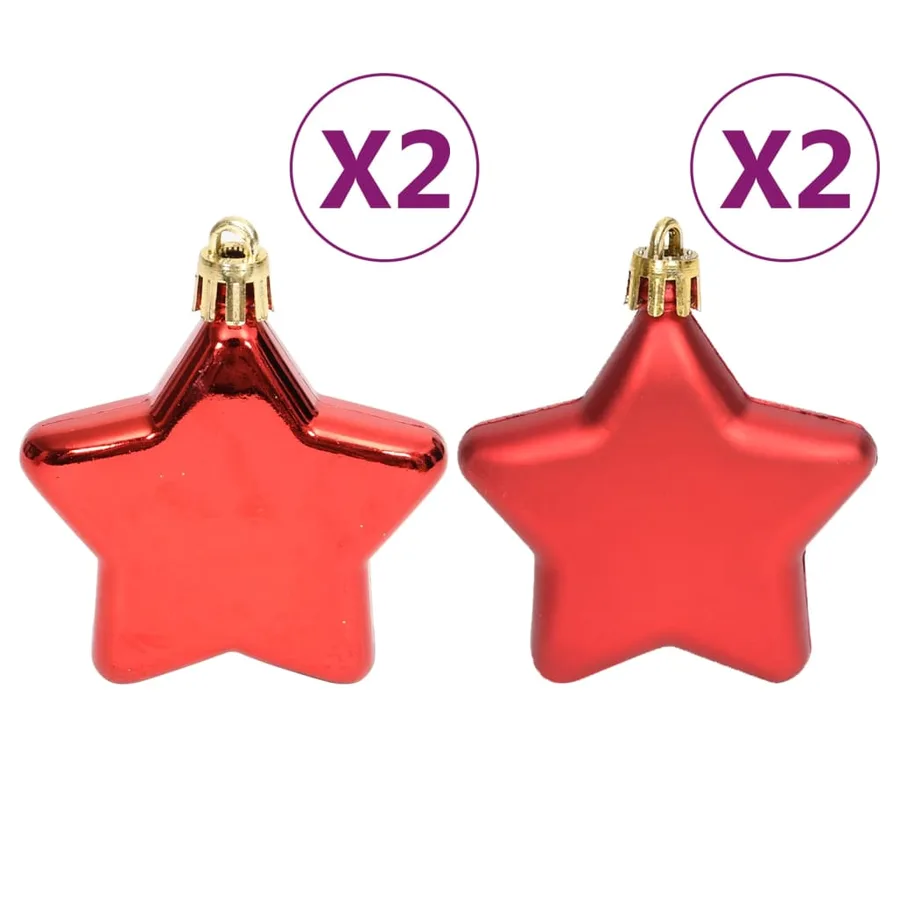 Ensemble de boules de Noël 108 pcs Rouge et blanc - 13
