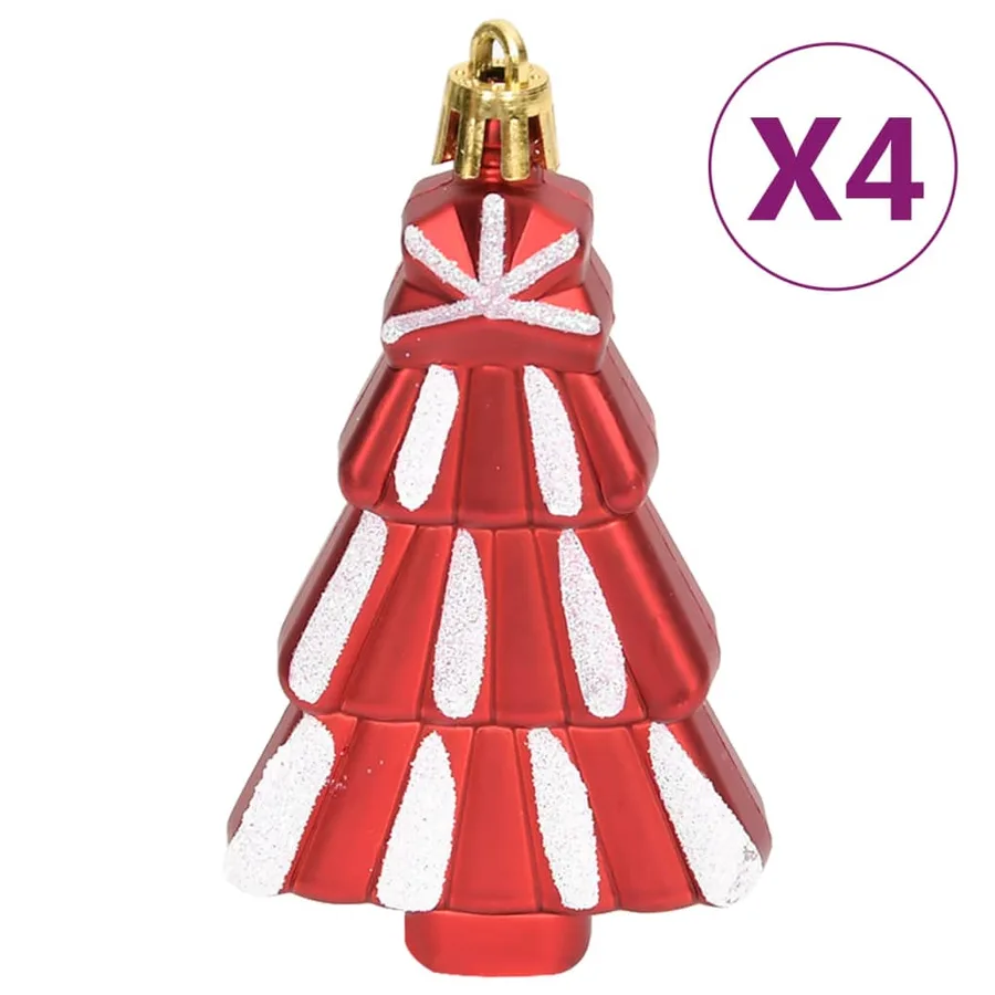 Ensemble de boules de Noël 108 pcs Rouge et blanc - 14
