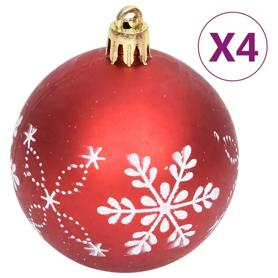 Ensemble de boules de Noël 108 pcs Rouge et blanc - 4