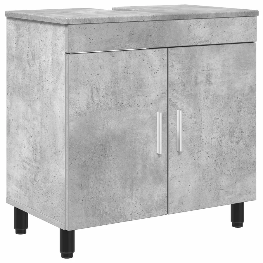 Unité de vanité de salle de bain Gris béton 60 x 35 x 60 cm - 2