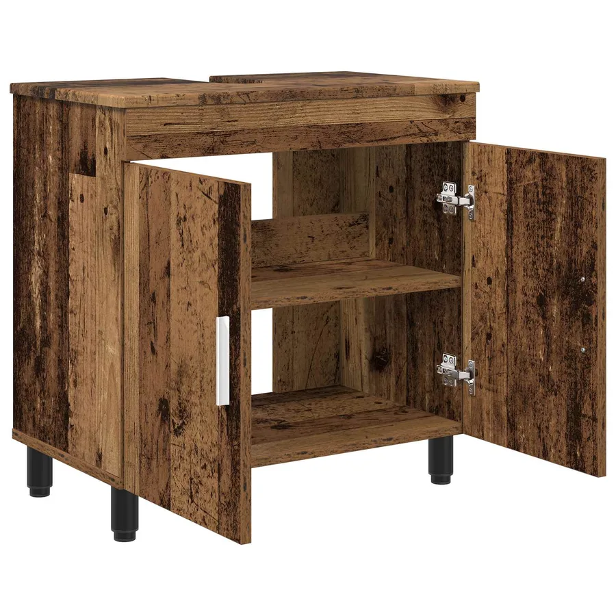 Unité de vanité de salle de bain Bois ancien 60 x 35 x 60 cm - 4