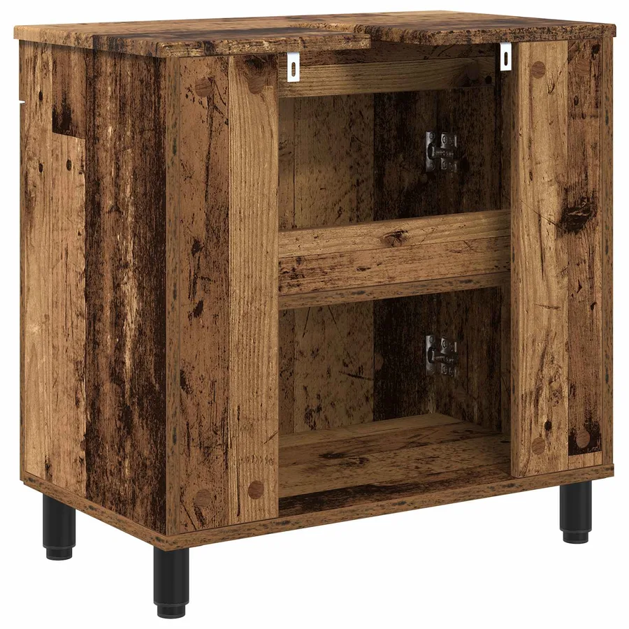 Unité de vanité de salle de bain Bois ancien 60 x 35 x 60 cm - 7