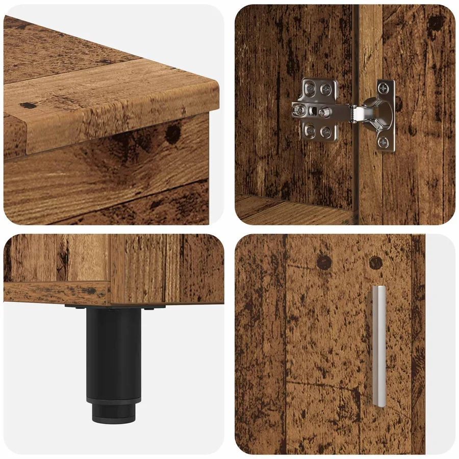 Unité de vanité de salle de bain Bois ancien 60 x 35 x 60 cm - 9