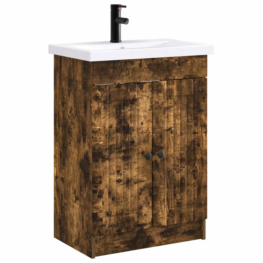 Ensemble de mobilier de salle de bain Chêne fumé - 2