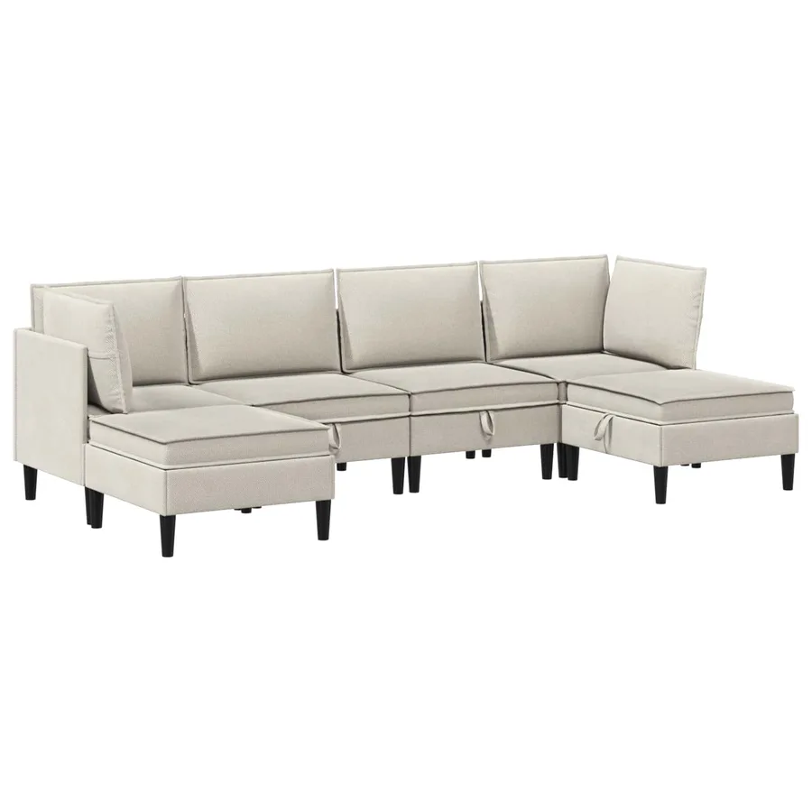 Ensemble de meubles pour le salon 6 pcs Avoine Tissu - 2