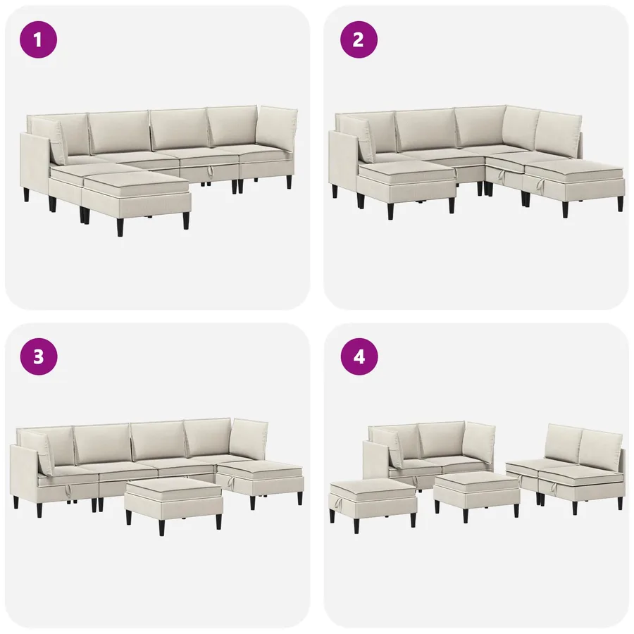Ensemble de meubles pour le salon 6 pcs Avoine Tissu - 9