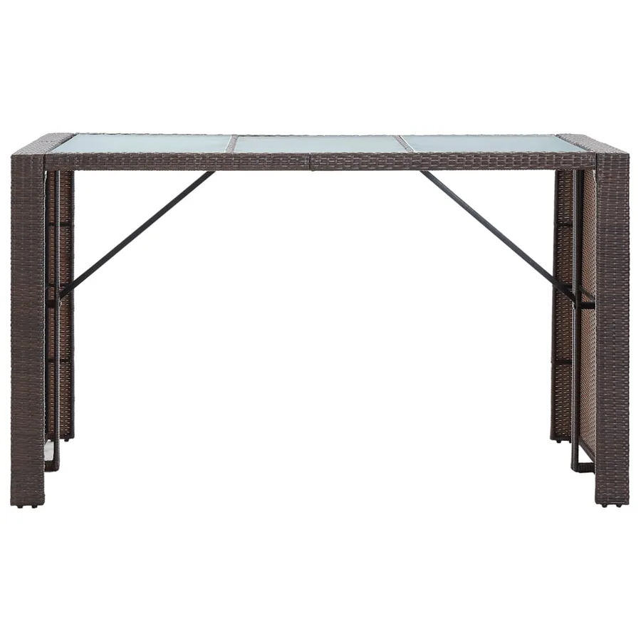 Ensemble de bar de jardin 7 pcs coussins Résine tressée Marron - 4