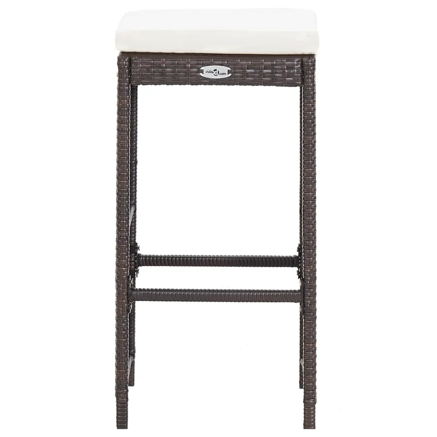 Ensemble de bar de jardin 7 pcs coussins Résine tressée Marron - 5