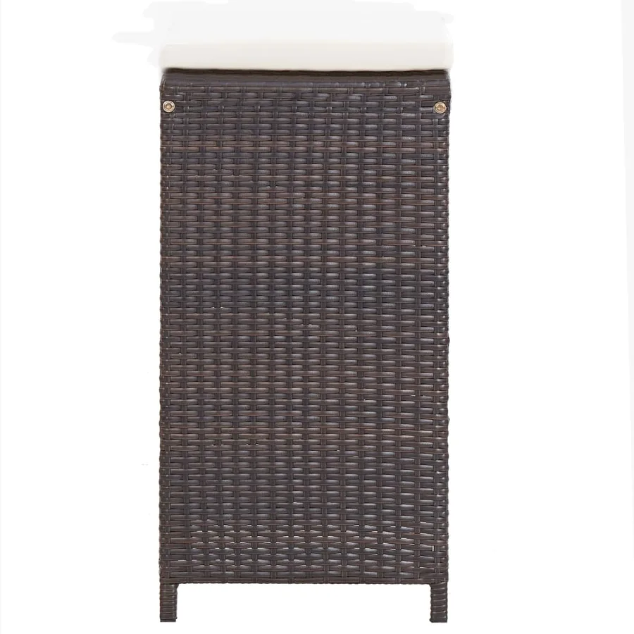 Ensemble de bar de jardin 7 pcs coussins Résine tressée Marron - 7