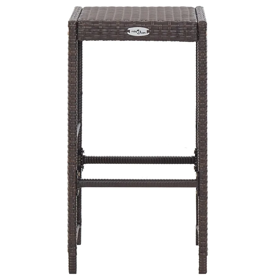Ensemble de bar de jardin 7 pcs coussins Résine tressée Marron - 8