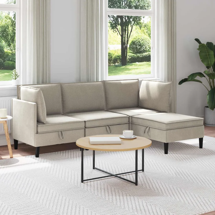 Ensemble de meubles pour le salon 4 pcs Avoine Tissu