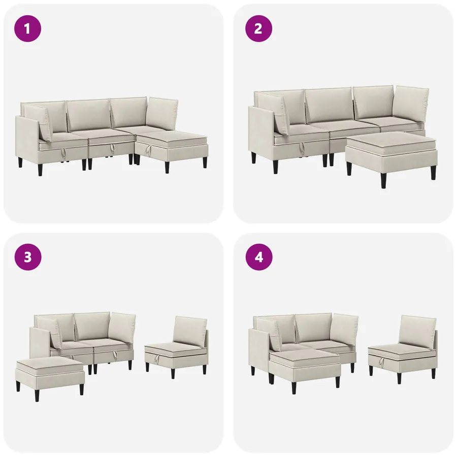 Ensemble de meubles pour le salon 4 pcs Avoine Tissu - 11