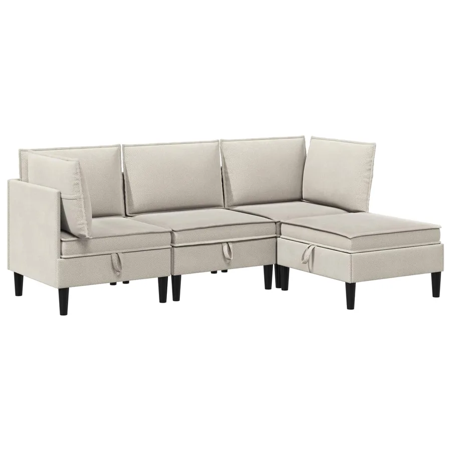 Ensemble de meubles pour le salon 4 pcs Avoine Tissu - 2