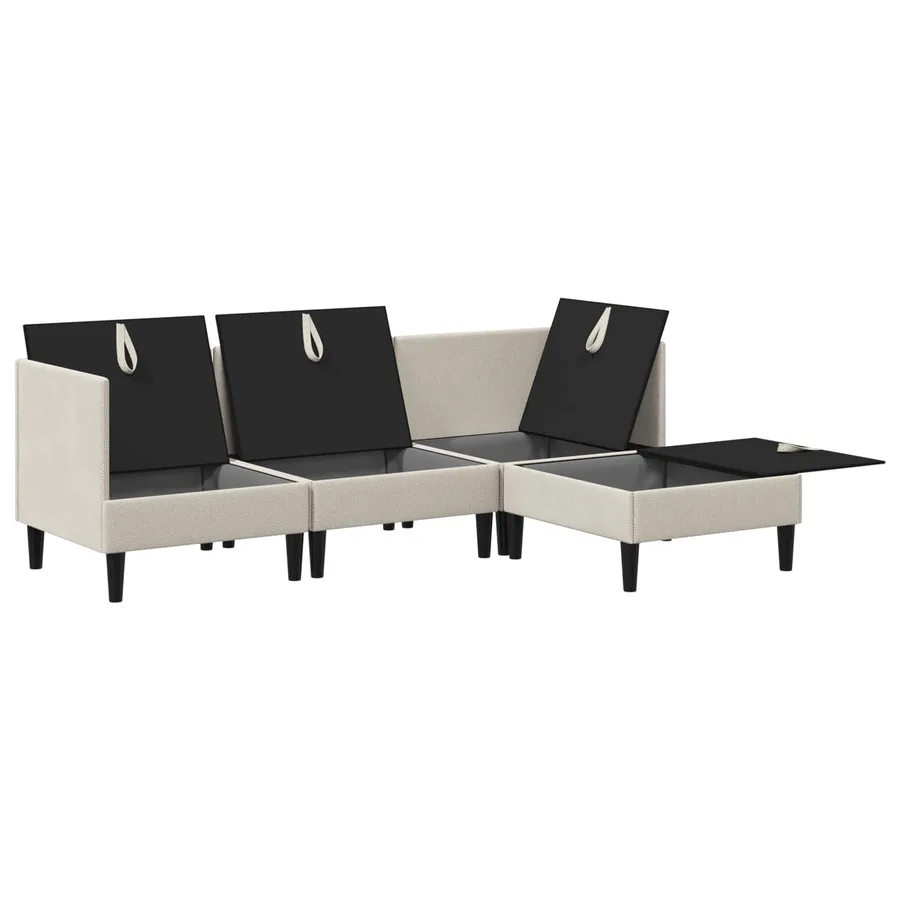 Ensemble de meubles pour le salon 4 pcs Avoine Tissu - 7