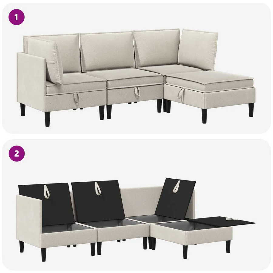 Ensemble de meubles pour le salon 4 pcs Avoine Tissu - 8