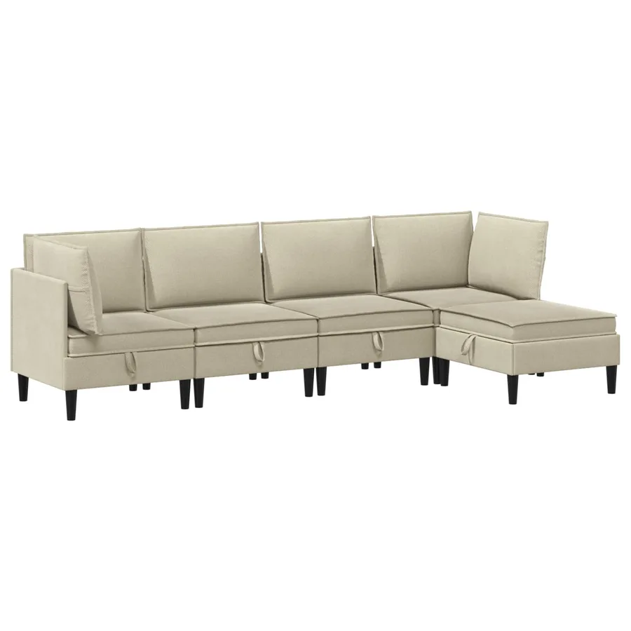 Ensemble de meubles pour le salon 5 pcs Sable Tissu - 2