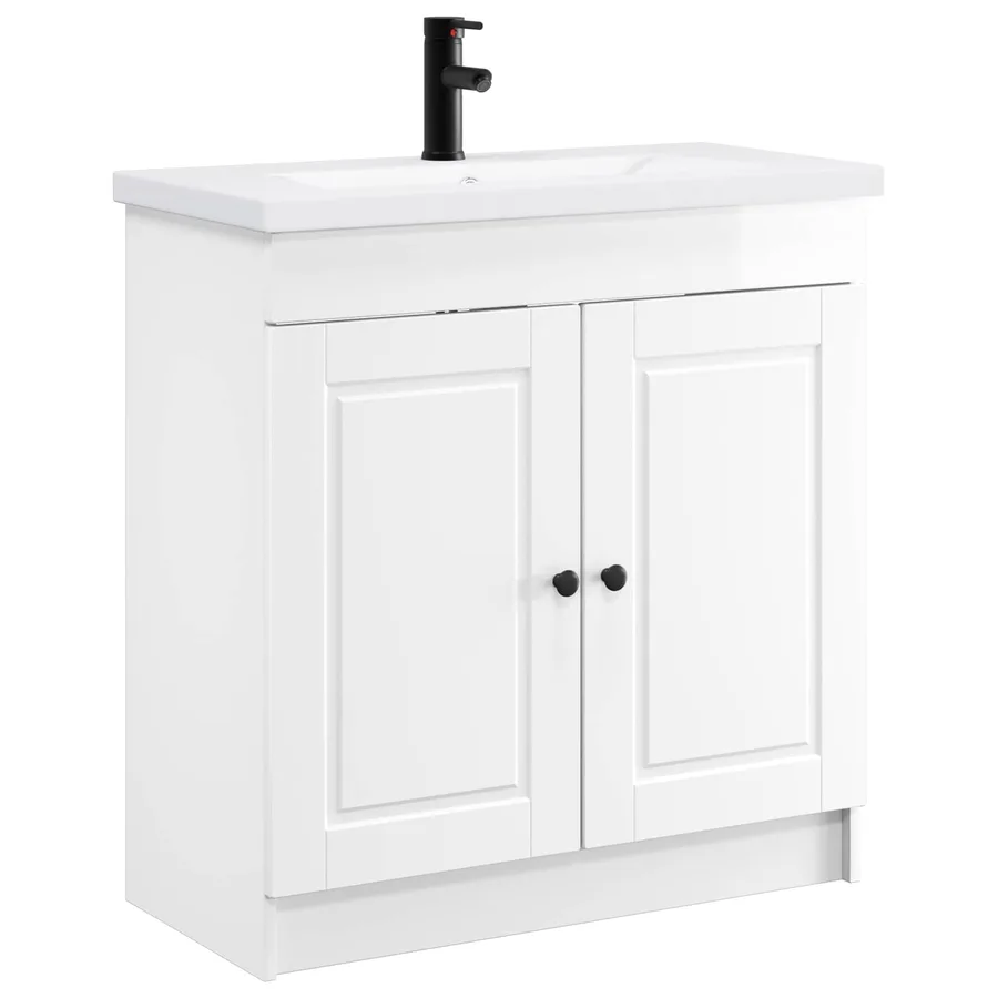 Ensemble de mobilier de salle de bain Blanc brillant - 2
