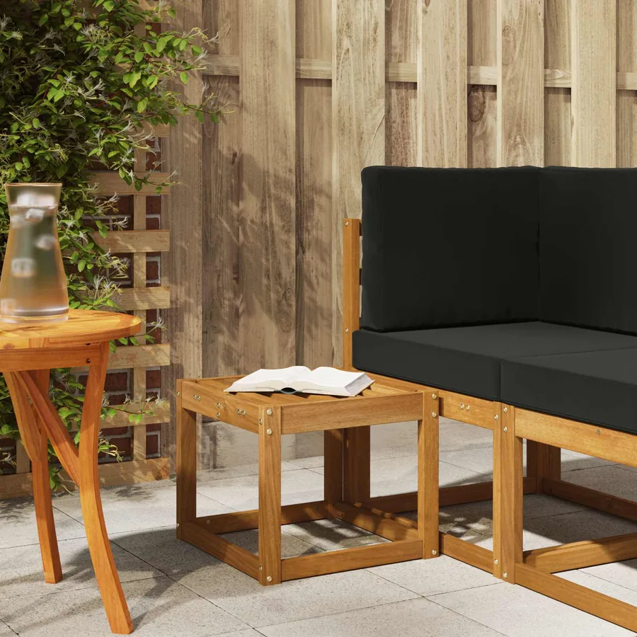 Banc de Tabouret Naturel 43 x 43 x 37 cm Bois d'Acacia Massif
