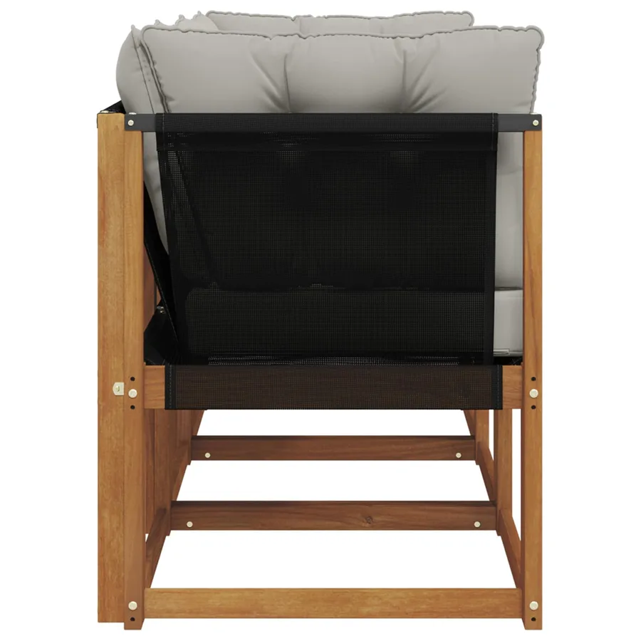 Canapé d’extérieur milieu et coin avec coussin 3 Pièce Naturel - 6