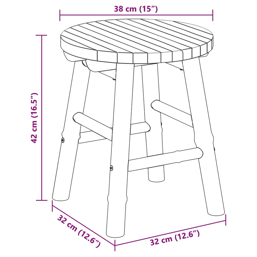 Tabouret de Jardin Naturel Ø 38 x 42 cm Bambou - 10