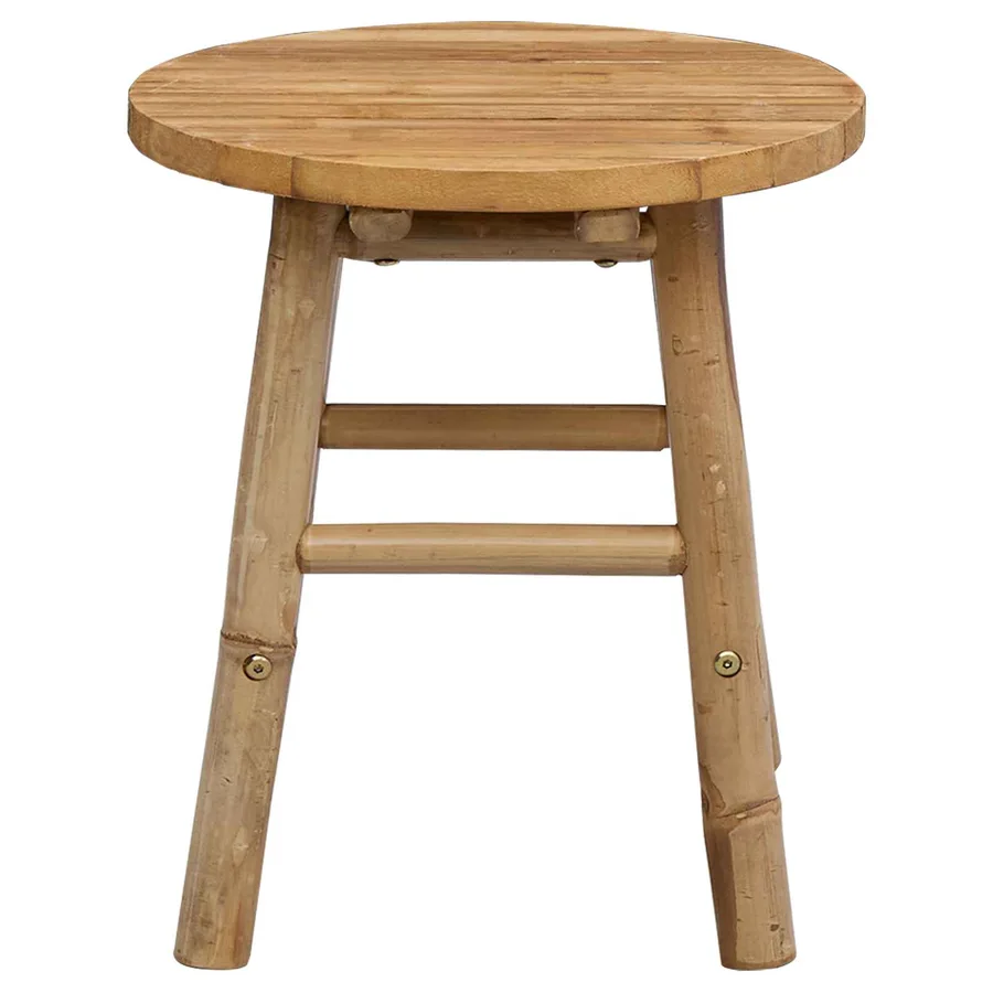 Tabouret de Jardin Naturel Ø 38 x 42 cm Bambou - 5