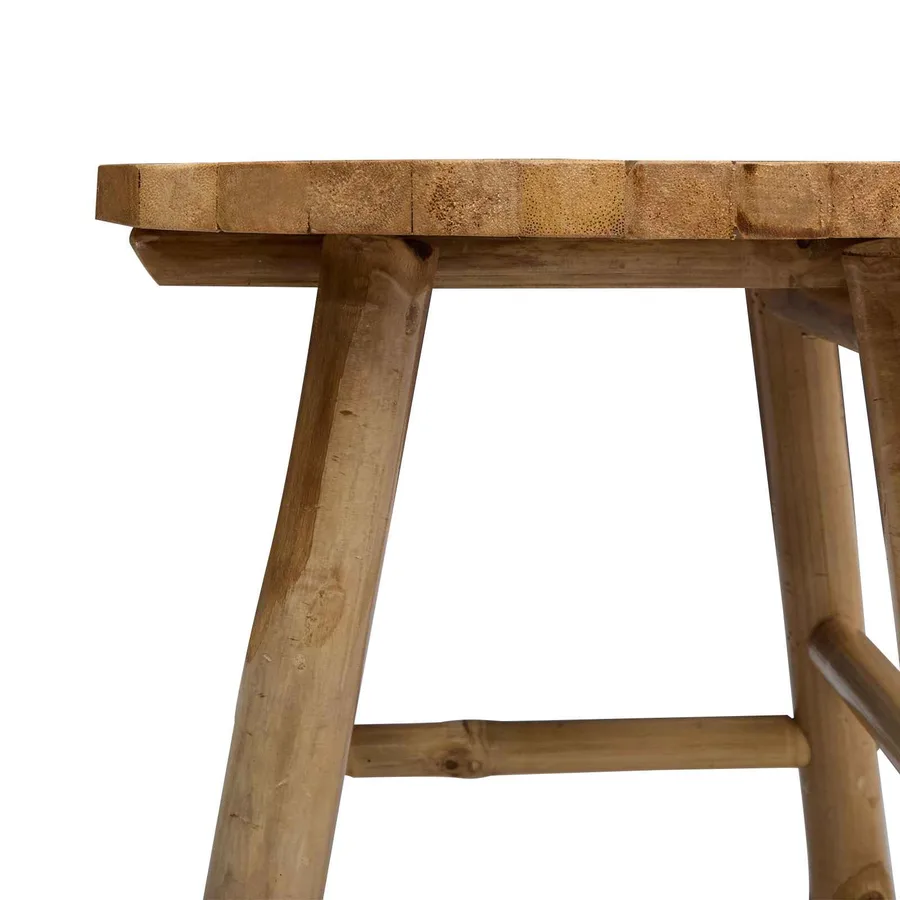 Tabouret de Jardin Naturel Ø 38 x 42 cm Bambou - 9