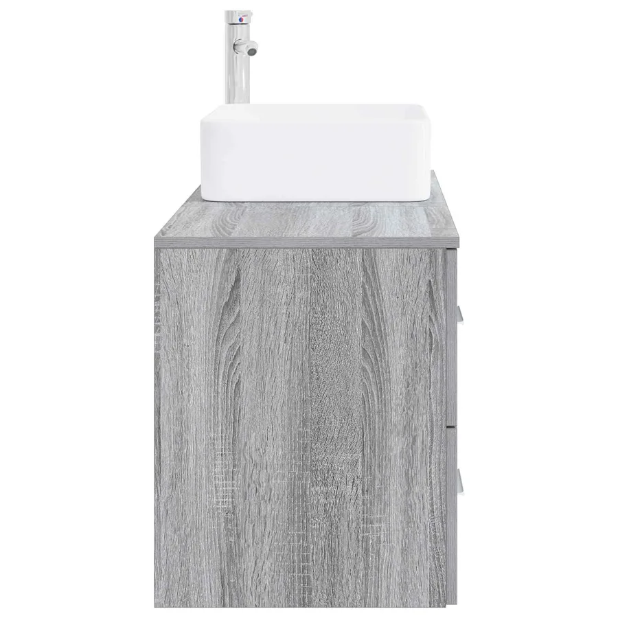 Ensemble de mobilier de salle de bain 2 pcs Sonoma gris - 4