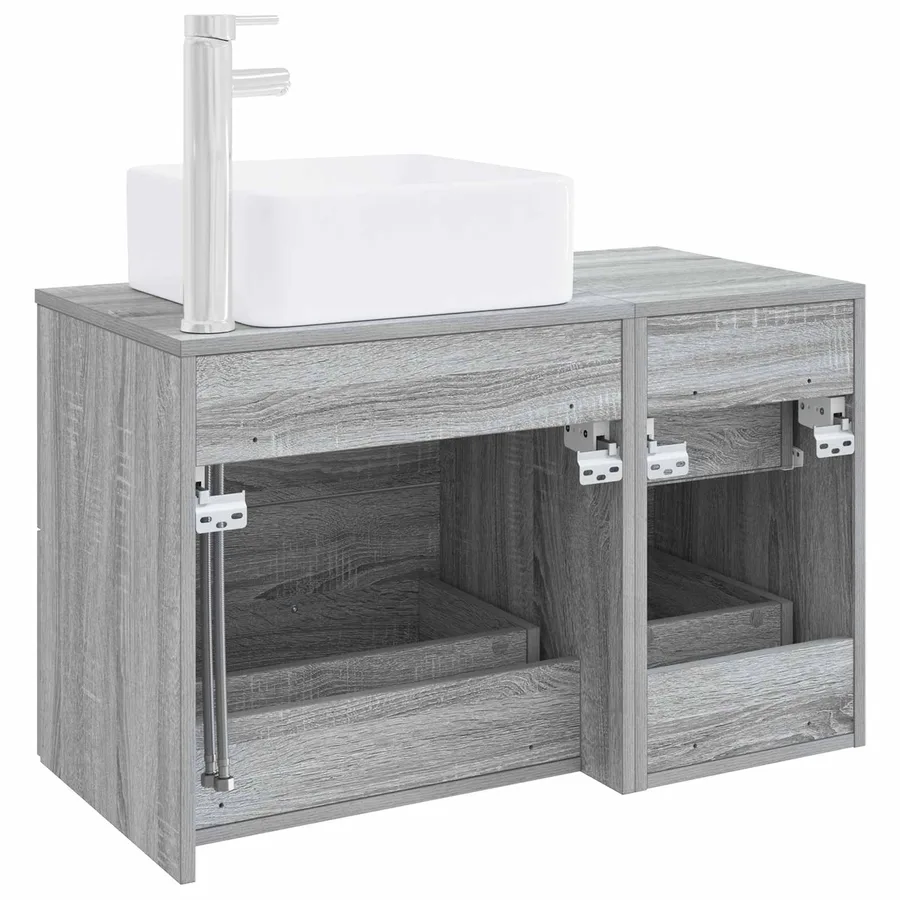 Ensemble de mobilier de salle de bain 2 pcs Sonoma gris - 5