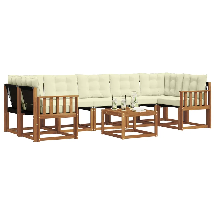 Ensemble de canapés d'extérieur 8 pcs Naturel et Crème - 3