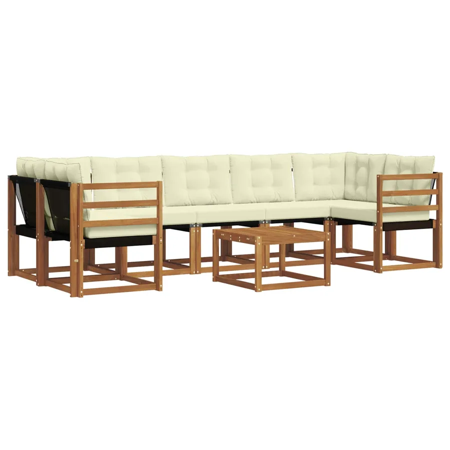 Ensemble de canapés d'extérieur 8 pcs Naturel et Crème - 2
