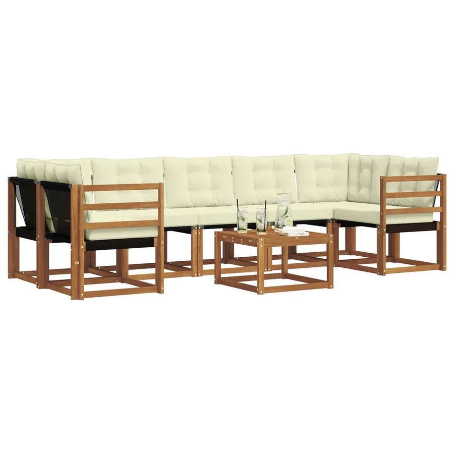 Ensemble de canapés d'extérieur 8 pcs Naturel et Crème - 3