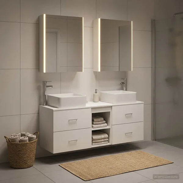 Ensemble de mobilier de salle de bain 5 pcs Blanc