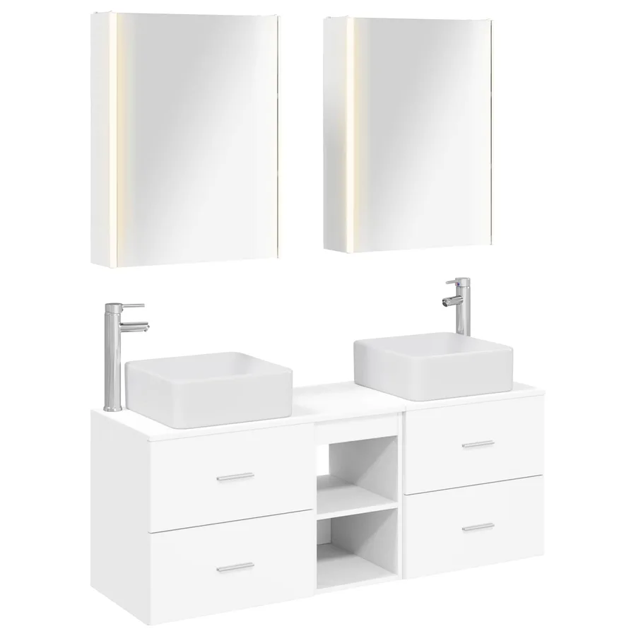 Ensemble de mobilier de salle de bain 5 pcs Blanc - 2