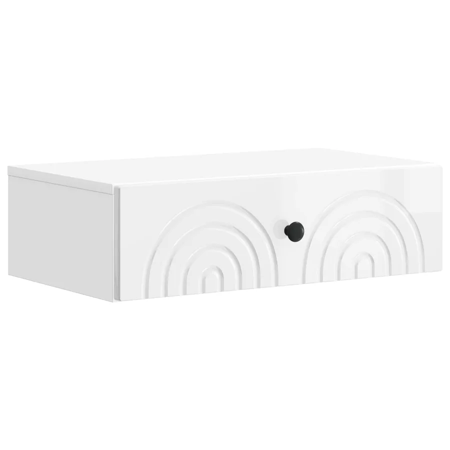 Table d'appoint murale Blanc brillant 59 x 34,5 x 17 cm - 2
