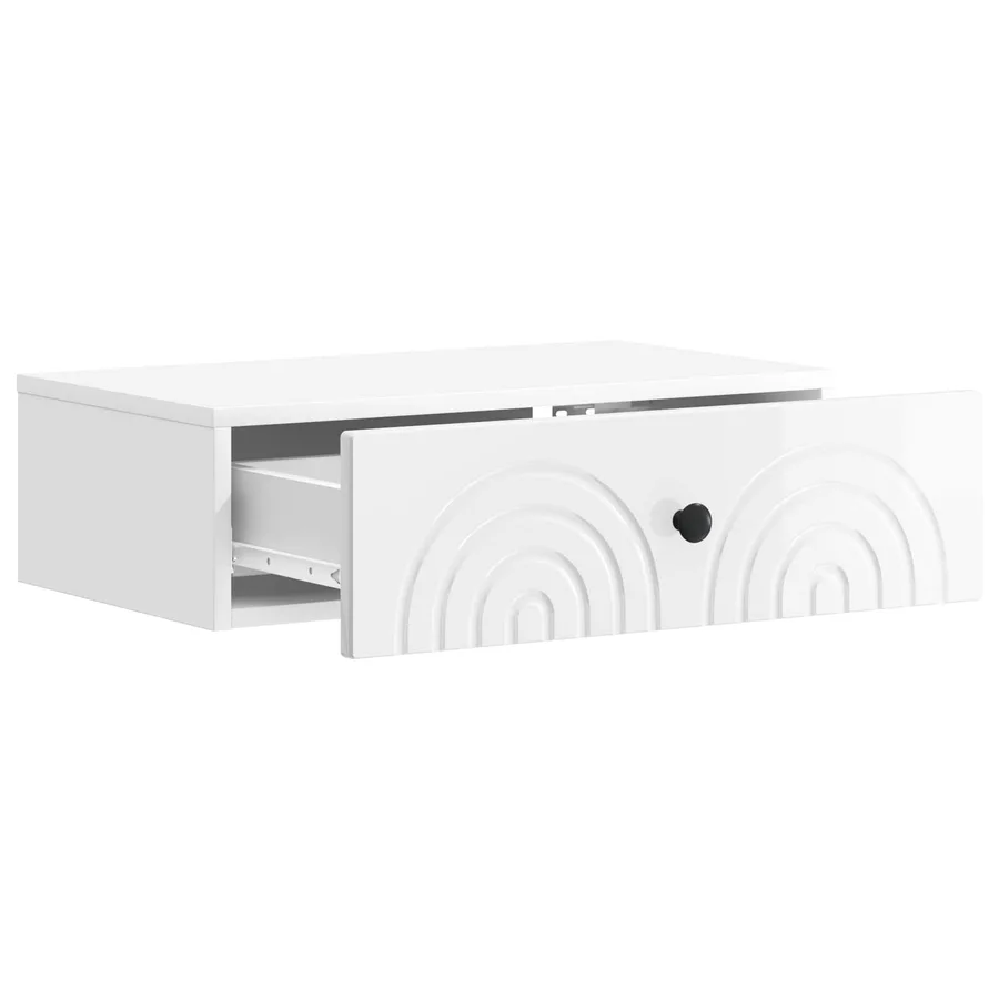Table d'appoint murale Blanc brillant 59 x 34,5 x 17 cm - 4