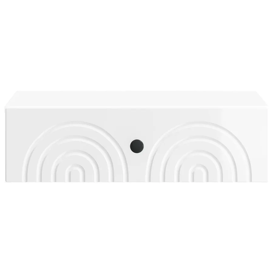 Table d'appoint murale Blanc brillant 59 x 34,5 x 17 cm - 5