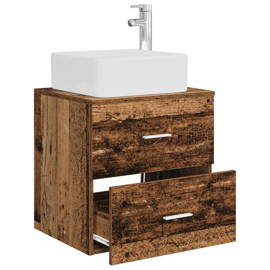 Vanité de lavabo mural Bois ancien 49,5 x 41 x 63 cm - 3