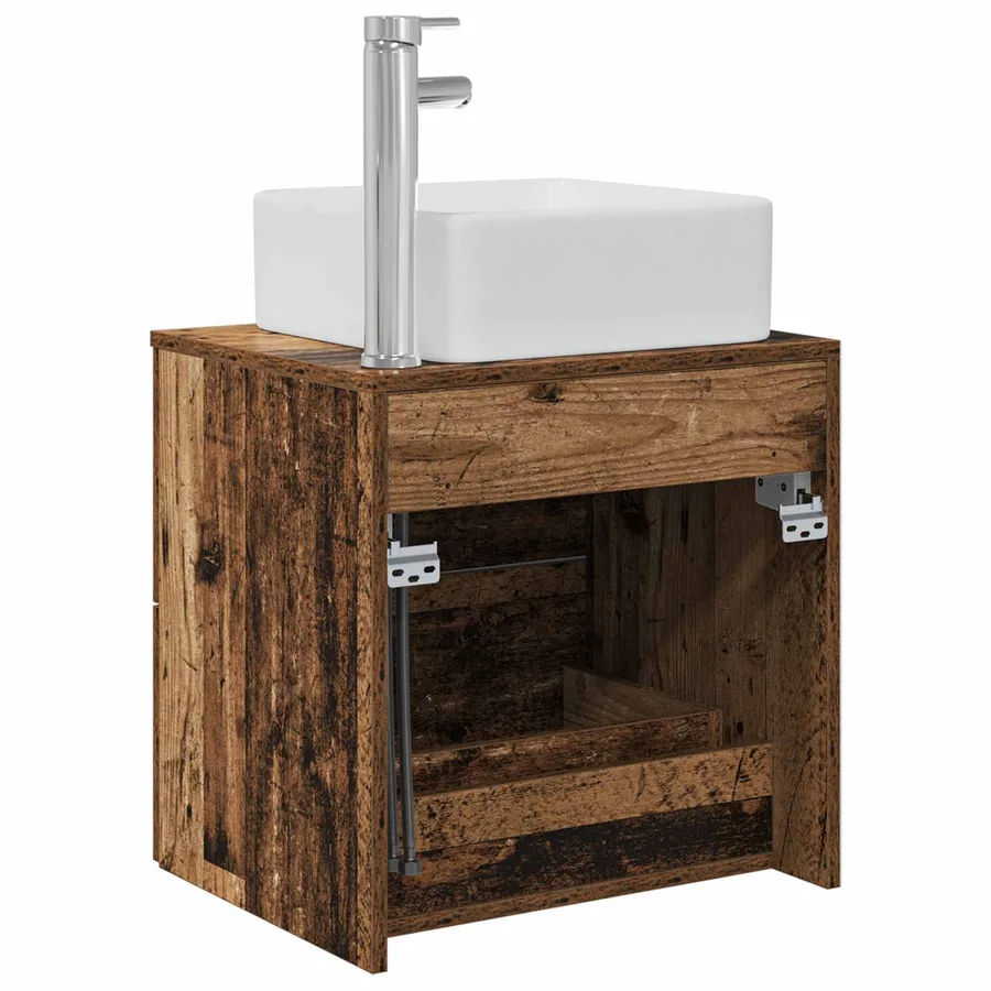Vanité de lavabo mural Bois ancien 49,5 x 41 x 63 cm - 5