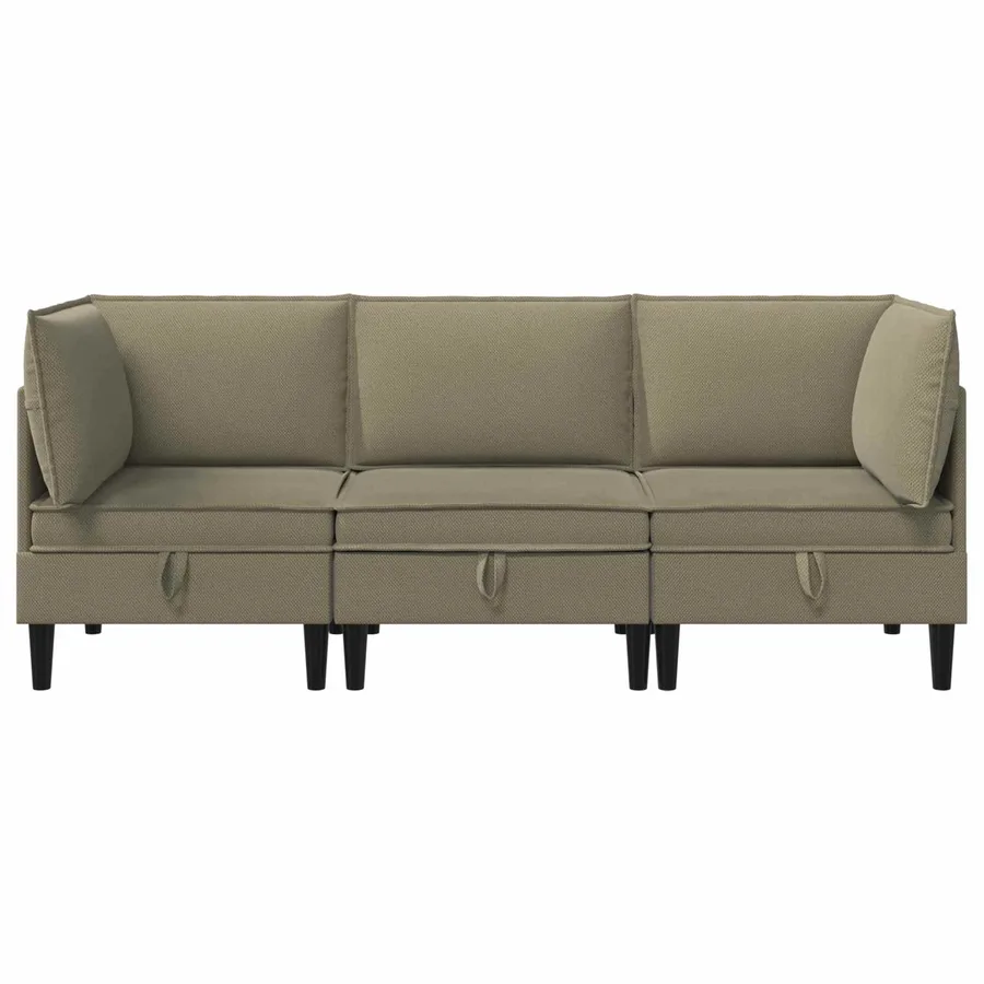 Ensemble de meubles pour le salon 3 pcs Kaki Tissu - 7