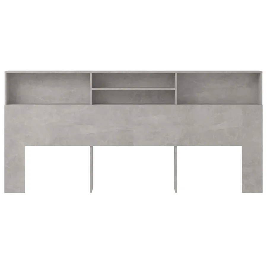 Armoire de tête de lit Gris béton 220x19x103,5 cm - 3