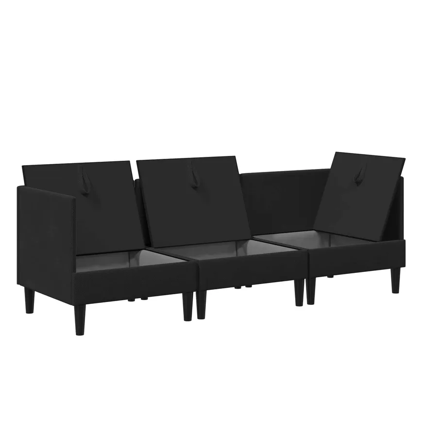 Ensemble de meubles pour le salon 3 pcs Noir Tissu - 6