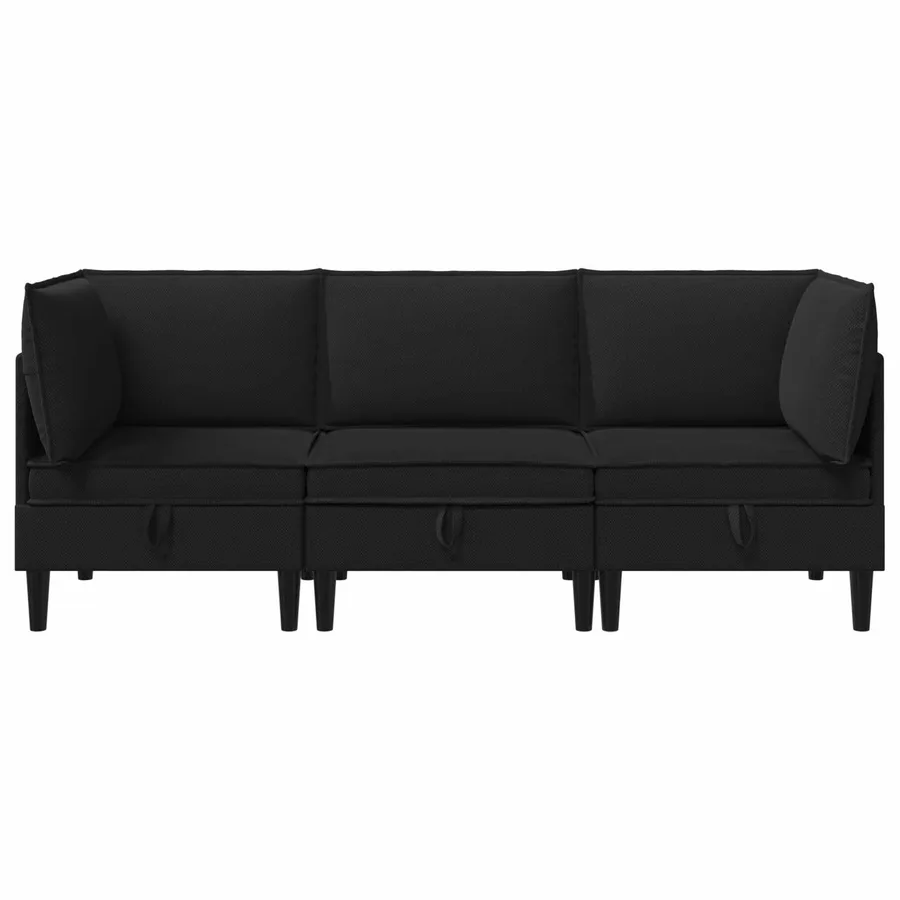 Ensemble de meubles pour le salon 3 pcs Noir Tissu - 7