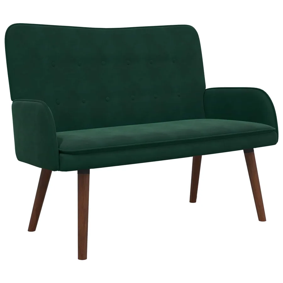 Sofa 2 places Vert foncé 115 x 61 x 87 cm Velours - 2