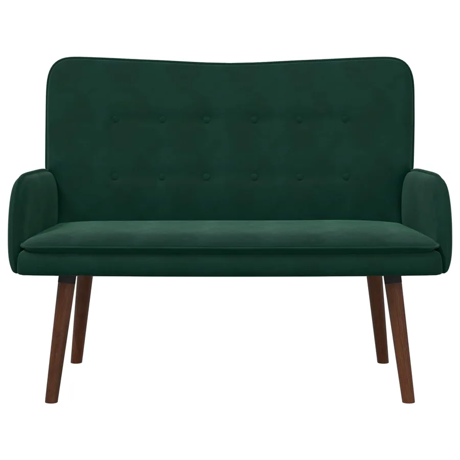 Sofa 2 places Vert foncé 115 x 61 x 87 cm Velours - 4