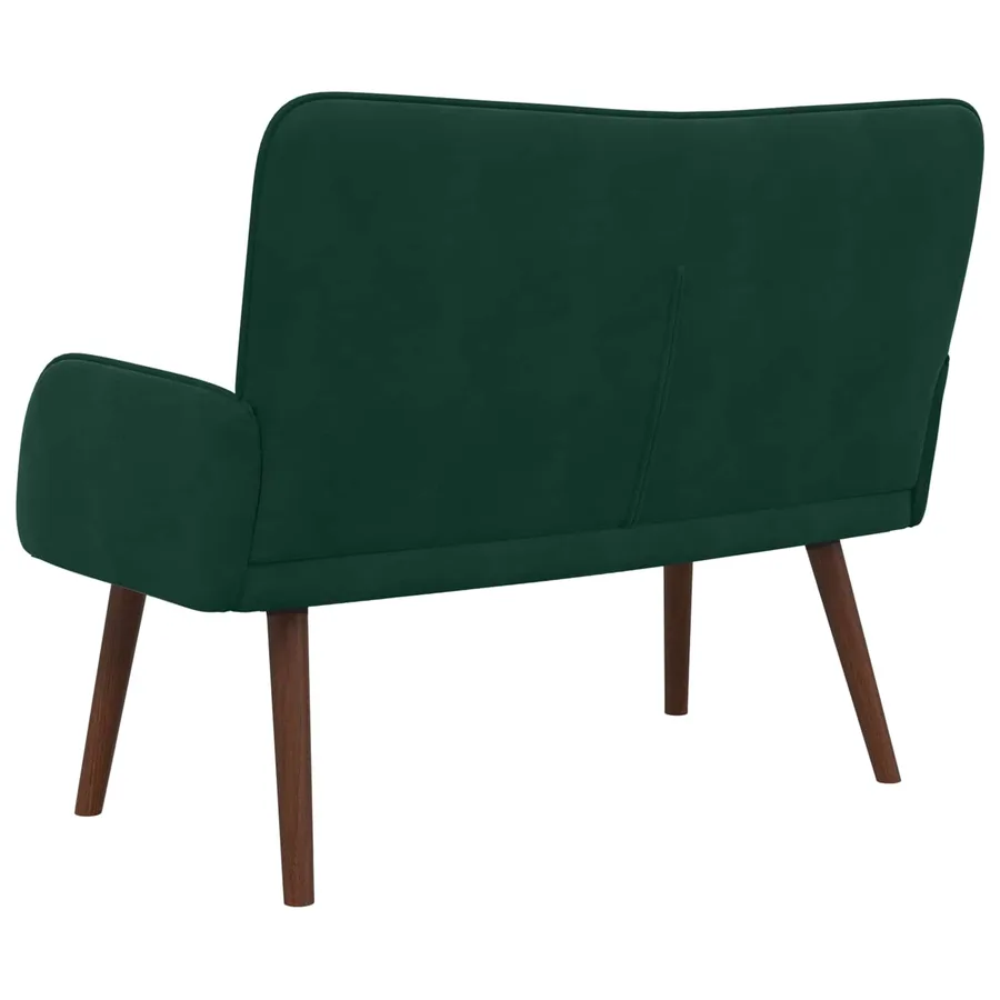 Sofa 2 places Vert foncé 115 x 61 x 87 cm Velours - 6