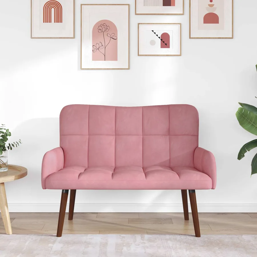 Sofa 2 places Rose 115 x 61 x 87 cm Velours - 3