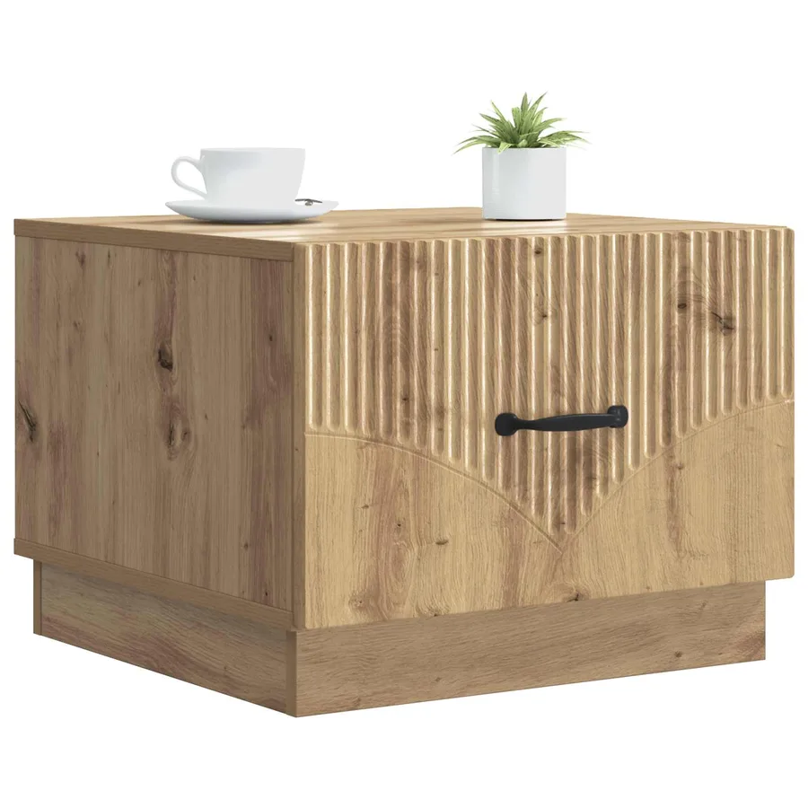 Table basse Chêne artisanal 49 x 50 x 37 cm Bois d'ingénierie - 3