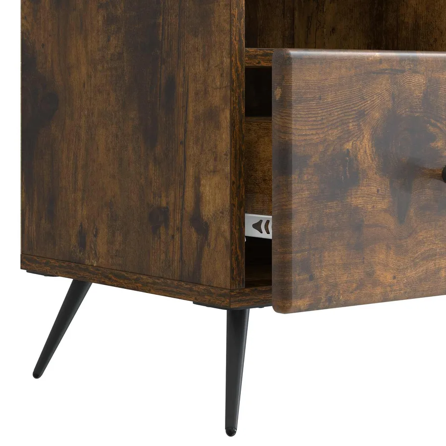 Meuble TV Chêne fumé 102 x 34,5 x 50 cm Bois d'ingénierie - 9