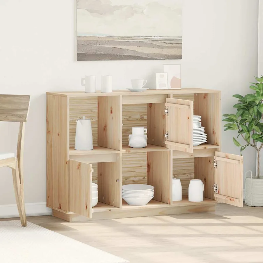 Buffet 110,5x35x80 cm Bois massif de pin - 3