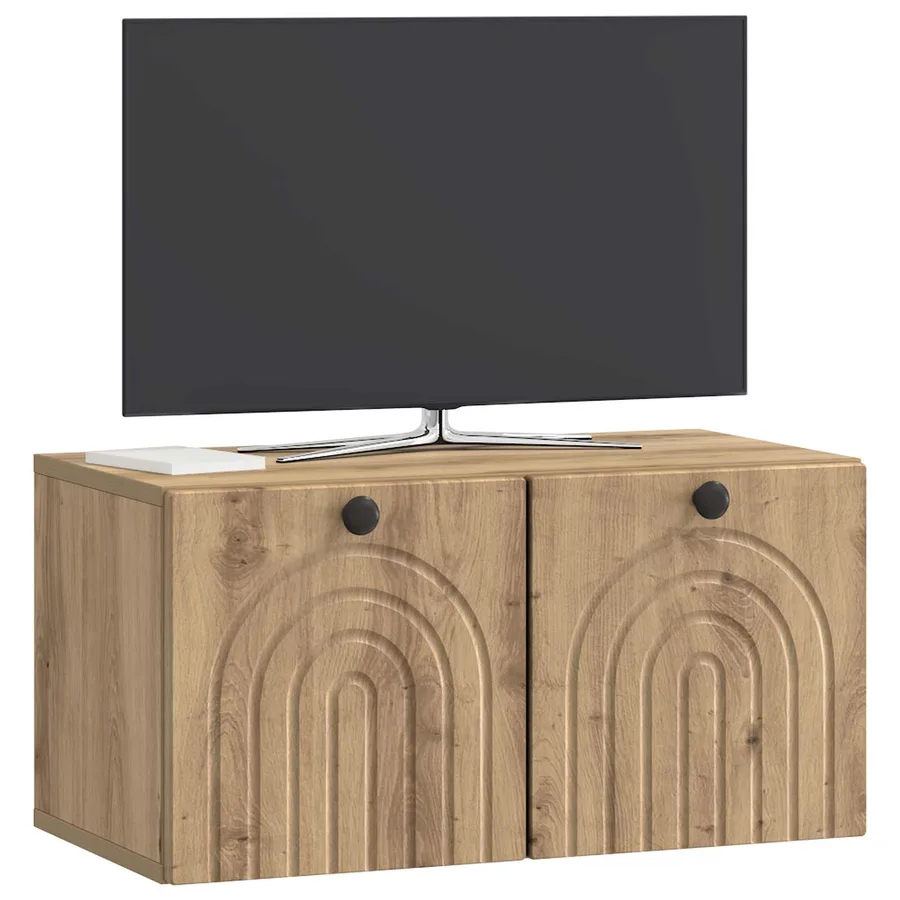 Meuble TV mural 59,5 x 31 x 30 cm Chêne artisanal - 3